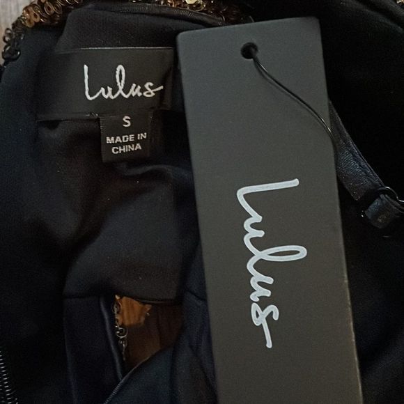 LuLu's Lustrous and Luxe Gold Sequin Cutout Bodycon Mini Dress - Picture 3 of 9